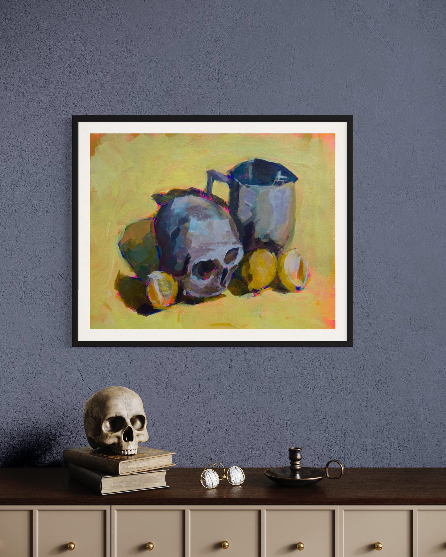 Skull and Lemons, 8x10 Art Print