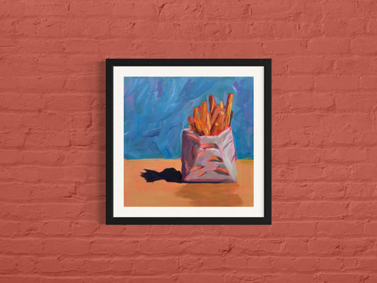 Fries, Art Print, Square Print