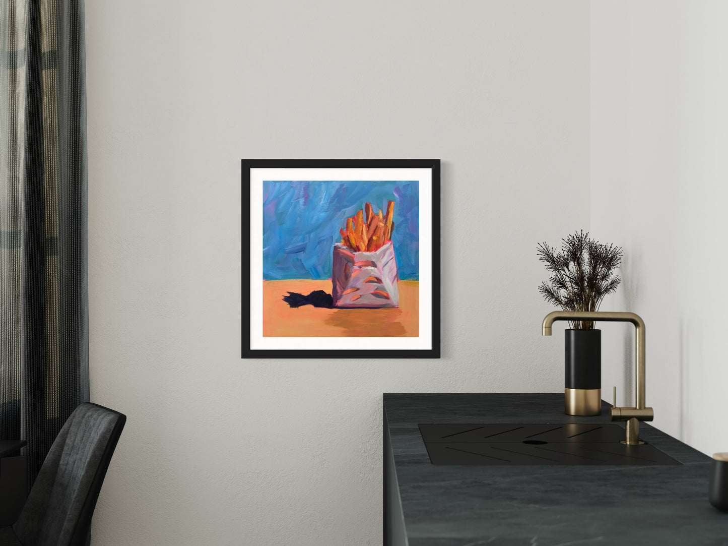 Fries, Art Print, Square Print