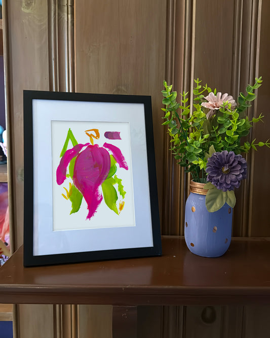 Palmon, Deconstructed Character, Framed Abstract Original, 8x5x11