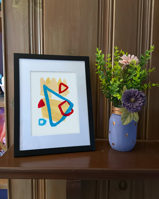 Togepi, Deconstructed Character, Framed Abstract Original, 8x5x11