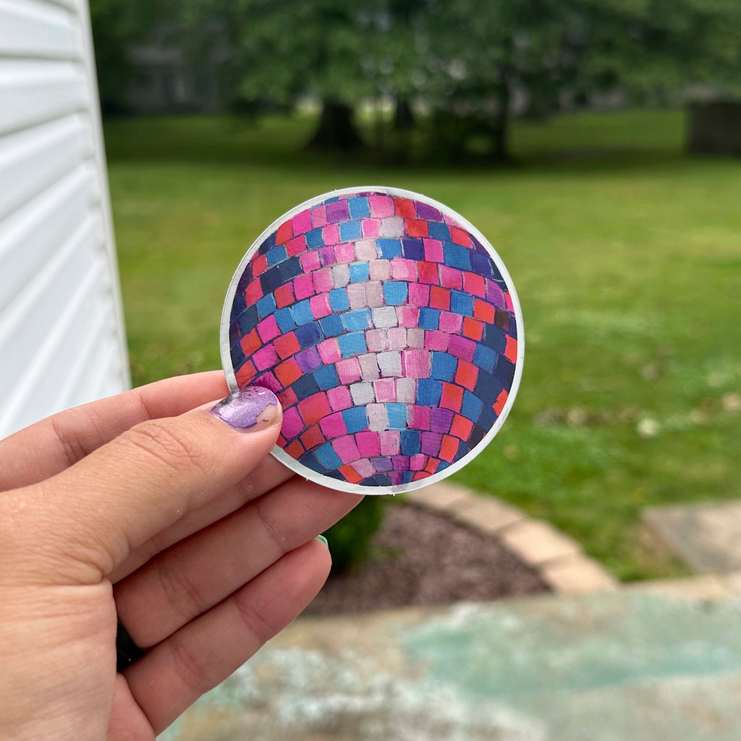 Disco Ball Stickers, Holographic Vinyl Sticker, 3 inch